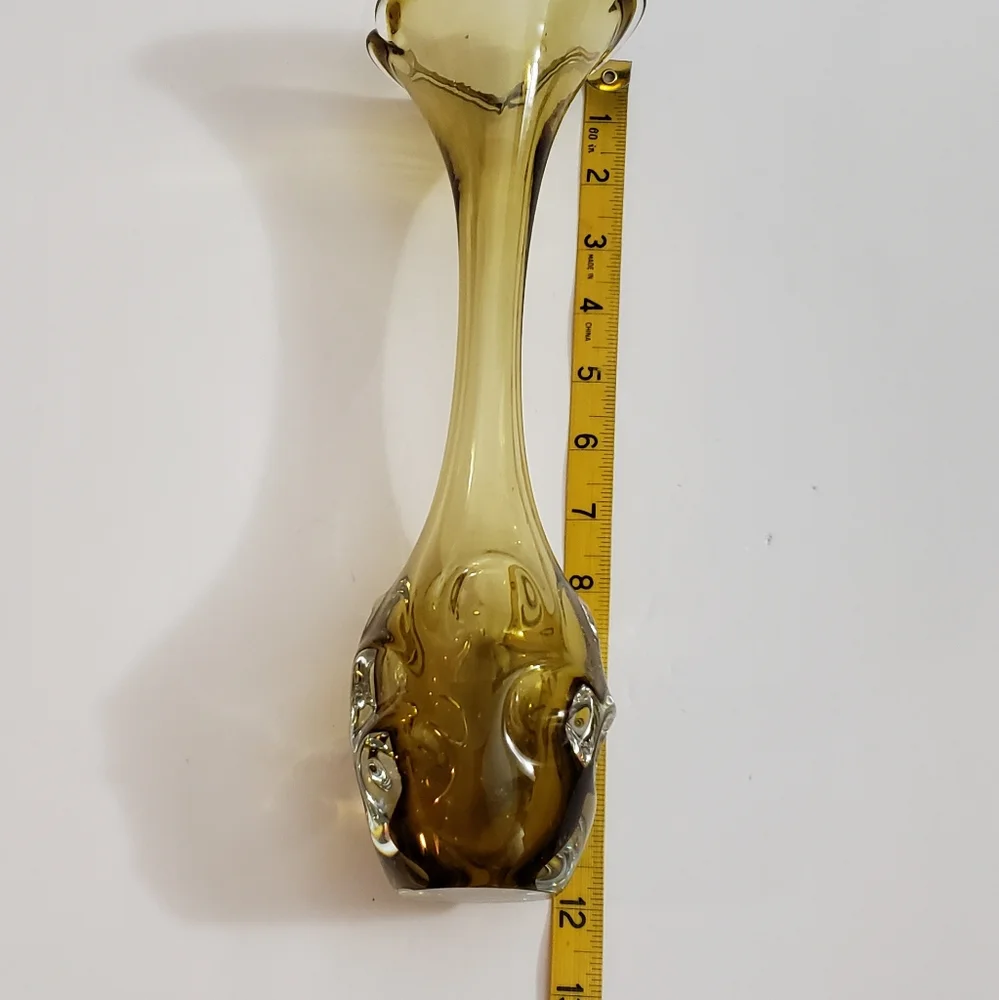 Art Glass Hand Blown Vase Single Stem